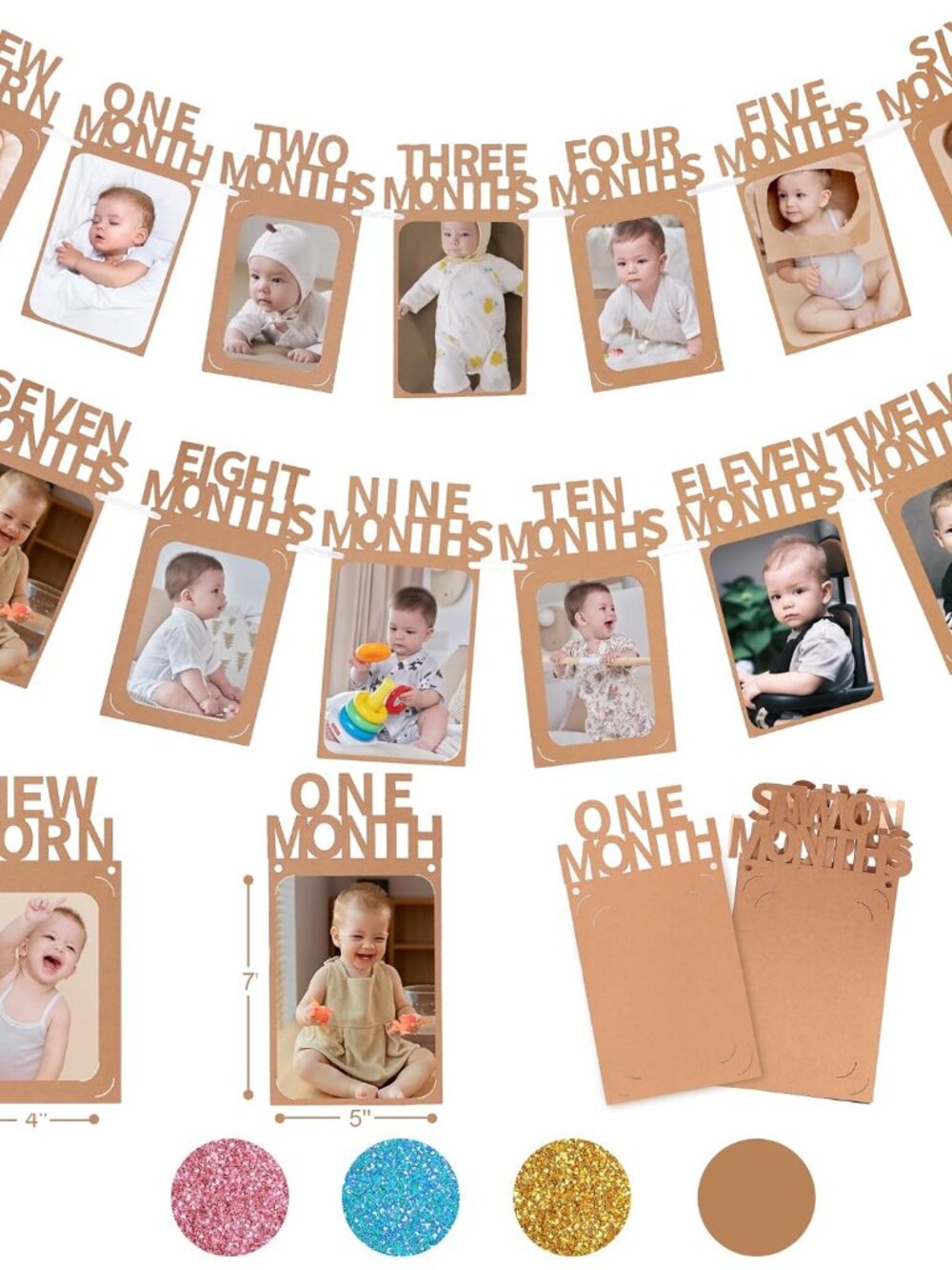 1st Birthday Photo Banner, First Birthday Decorations, Craft